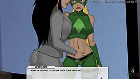 cheshire and artemis get playful in dc comics cosplay