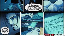 Advanced robot sex dolls engage in threesome fucking with big cocks and toys