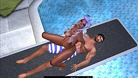 Taken Hard at the Public Swimming Pool Jumping Board