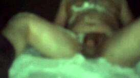 A gay man from russia took a snow bath and fed his big ass with snow while masturbating