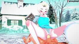 Elsa in hard fantasy scene 2 from Frozen full by Fantasyking3