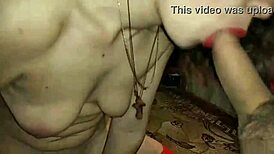 Gay man enjoys sex with a bottle and cum