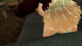 her big ass shaking as he pounds her interracial style