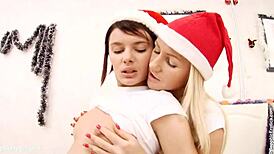 Christmas coochie gets me hot with sensual lesbian fingering by Sapphix.
