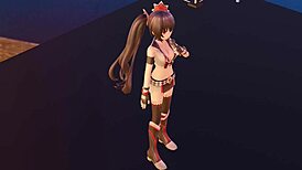 Blabla's intriguing fun with her favorite fan in this hentai game.