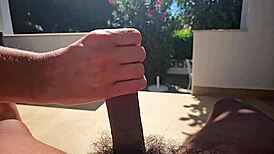 hand job captured in super slow motion outdoors