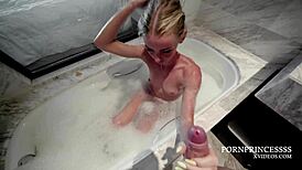 Teen Couple Fucks Doggystyle In Bathroom With Cum In Mouth