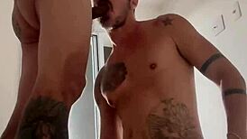 Rickpaixao, the rental husband, begins his first part with a deepthroat blowjob on a big cock in a homemade gay scene.