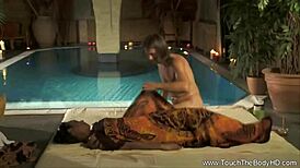 Wow! Intimate anal massage from India feels so good with oiled bodies.