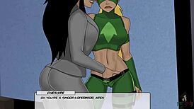 cheshire and artemis get playful in dc comics cosplay