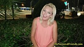 staying horny is not acting for ms paris as she bends over for sex and upskirt doggystyle outdoors