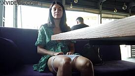 my wonderful stepsis lost the bet, gotta flash her pussy in public