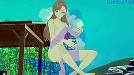 chiaki and hiyori get into some intense sex in the classroom hentai scene