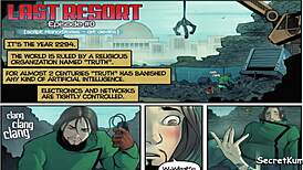 Advanced robot sex dolls engage in threesome fucking with big cocks and toys