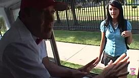 brunette girl fucked in van doggystyle missionary cowgirl