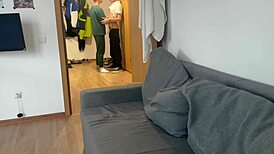 Seduced big dick guy cums on twink