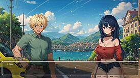 Blurring the Walls Romance Hentai Game Ep 3: Teasing Boyfriend with Voyeurism