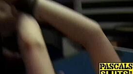 Yo, big-tits Samantha Bentley deepthroats a huge dick like a pro! 😍