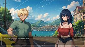 Blurring the Walls Romance Hentai Game Ep 3: Teasing Boyfriend with Voyeurism