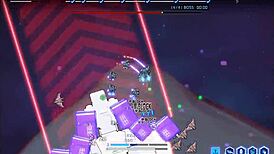 Giant naked waifu busts out in hentai game