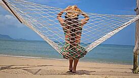 uhh, long dress, no panties, flashin on public beach, ya know?