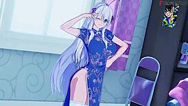 teacher rossweisse in kimono giving blowjob, hsdxd ntr madness e9, full on sheer fantasyking3! 🔥