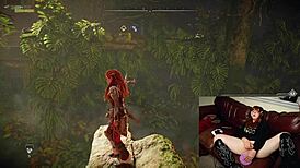 redhead european gamer slut forgets webcam on during play
