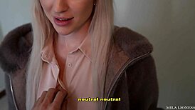 raw unplanned sex in public hallway, nearly caught while pounding her hard