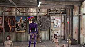 fallout 4 fashion unfolds as cute brunette slut gives animated footjob in hentai game