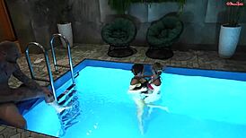 so this lucky dude bangs a hot milf and cute teen in a public sauna