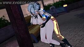 arlecchino bent over in doggystyle hentai 😈