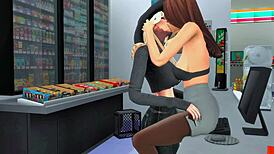 two futanari dominatrix dominate girl with anal sex and facefuck in sims anime hentai sfm