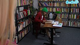 Feeling the intense passion as a horny college girl fucks her male student in the library. Public excitement builds with every thrust.