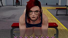 Redhead Whore Dominates Gym with Big Tits in Pale Carnations