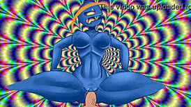 Psychedelic Slut Rides In Cowgirl Position During Anime Hentai Cartoon Scene