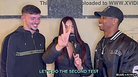 andrea lux, umm, interviews two guys on street n fucks em at hotel... oops