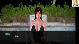 MILF and teen in My New Family 46 cartoon game.