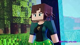 Animated porn featuring big assed anime characters in a Minecraft-themed parody