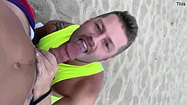 i got a blowjob on the public gay beach, it was so hot
