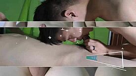 Straight Chinese Asian guys explore intense blowjob action.