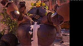 big 3d overwatch orisa compilation brings wild animated action to life.