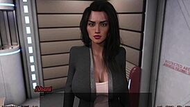 Stranded in space, ebony milf argues with teen over big cock