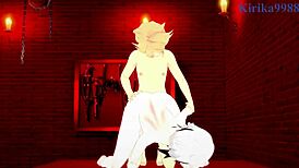 arlecchino and aether have intense sex in genshin hentai