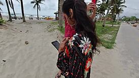 Novinha carioca couple fucks outdoors on the beach with a big cock