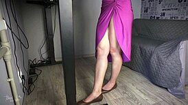 I love teasing with my sexy legs in this slit skirt