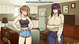 Chloe watches Amy masturbate, umm, jerks her futa cock too