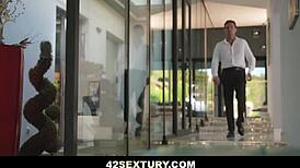 Gia Tvoricceli enjoys double penetration with two hard cocks.