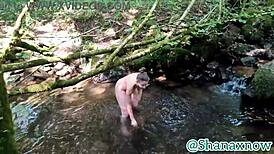 Too cold for naked bath in river