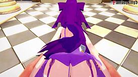 Scathach and skadi having sex on throne