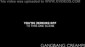 hey, wanna see this hot redhead get filled with creamy cum in gangbangcreampie?